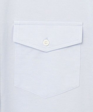 J.PRESS MEN 【KING SIZE】ピンチェックジャージ バンドカラーシャツ サックスブルー系