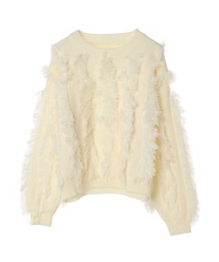 CRAFT STANDARD BOUTIQUE ボリュームフリンジニットプルオーバー Off White