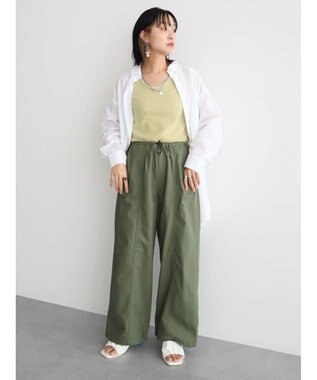 Green Parks 綿麻混オーバーサイズシャツチュニック Off White