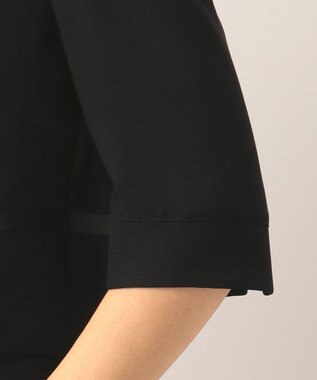 自由区 FORMAL 【ウォッシャブル対応】ドビーボーダーリボン ジャケット+ワンピース ブラック系