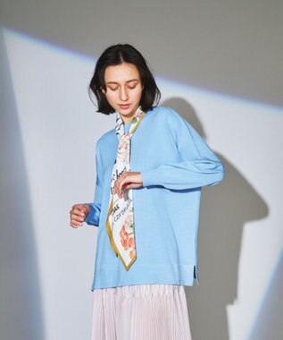 スカーフネックニットトップ