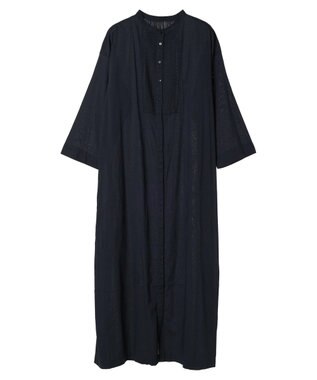 CRAFT STANDARD BOUTIQUE インド綿混レース使いワンピース Dark Navy