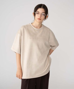 WEGO 【ユニセックス着用ITEM/MLサイズ展開】フェイクスウェードエンボスロゴT（SS）