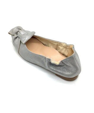 nouvelleRobe Oū 新色追加【本革・高反発】Butterfly knot ポインテッドトゥ パンプス ガンメタリック