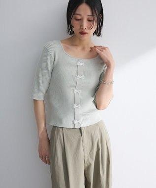 Green Parks ・ｓｗｉｎｇ　ｂｙ　フロントリボンリブニット