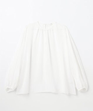 NAVE 【Nave】ブライトシアーボイル ギャザーブラウス ホワイト系