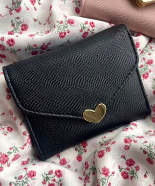 WEGO ハートレターミニウォレット ブラック