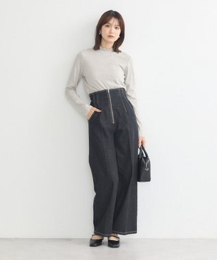 earth music&ecology ラメテレコハイネックプルオーバー Gray