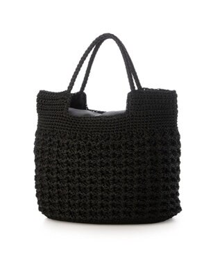 UNBILLION カシュカシュ cachecache / 柄編みベーシックトート ブラック