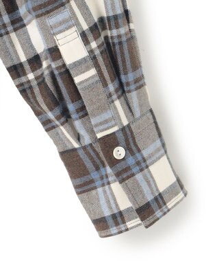 23区 L 【洗える】CANCLINI メルトン チェック ブラウス ブラウン系チェック