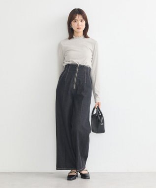 earth music&ecology ラメテレコハイネックプルオーバー Gray