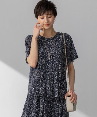 【接触冷感/吸水速乾】ペインティングプリント ブラウス