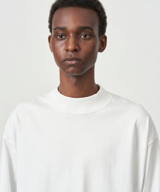 ATON 12/- AIR SPINNING | モックネックプルオーバー - UNISEX WHITE