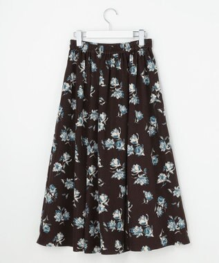 ANY SIS フラワータック スカート ブラウン系