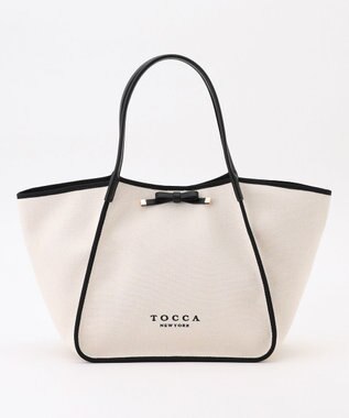 TOCCA 【A4サイズ対応】TRIM RIBBON CANVASTOTE トートバッグ ブラック系