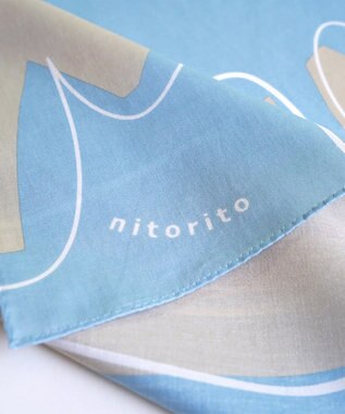 nitorito 【UNISEX】ギフトパッケージ&ステッカー付 tori ハンカチ スカーフ blue x gray