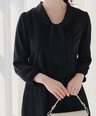 Tiaclasse 【洗える】ボウタイチュニック ブラック