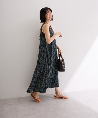Green Parks レーヨンクレープキャミワンピース Navy