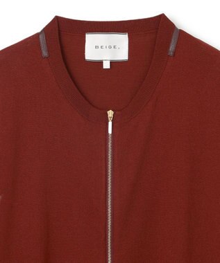 BEIGE， NADIA / ジップアップカーディガン Burgundy