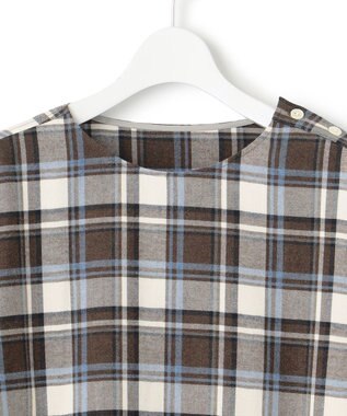 23区 【洗える】CANCLINI メルトン チェック ブラウス ブラウン系チェック