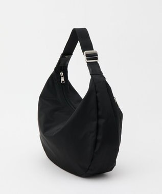 russet クラウズナイロンラウンドビッグショルダーバッグ(CE-1292) Black2（シルバー金具）