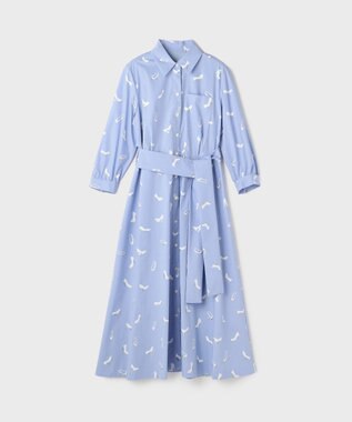 GRACE CONTINENTAL ヒールプリントシャツドレス ブルー