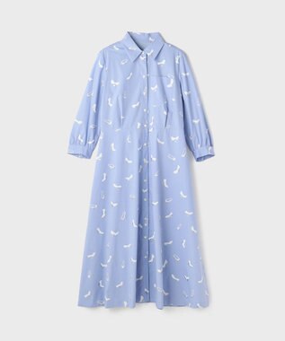 GRACE CONTINENTAL ヒールプリントシャツドレス ブルー