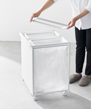 tower 目隠し分別ダストワゴン タワー 45L 2分別 ホワイト ホワイト