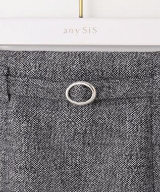 ANY SIS 【洗える】ラメツイードナローフレア スカート モノトーン系