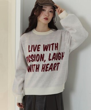 WEGO レタリングニットプルオーバー