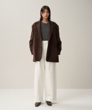 ATON NIDOM COTTON | タックワイドパンツ WHITE