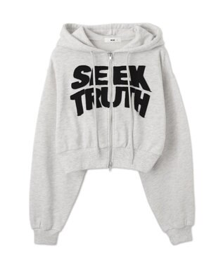 WEGO ロゴZIPショートパーカー 杢グレー