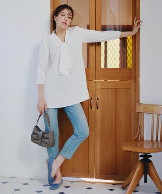 Tiaclasse 【洗える】ボウタイチュニック オフホワイト