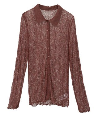 earth music&ecology ストレッチレースシャツ Brown