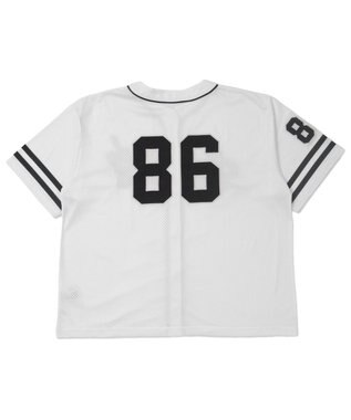 WEGO ベースボールメッシュビッグシャツ ホワイト