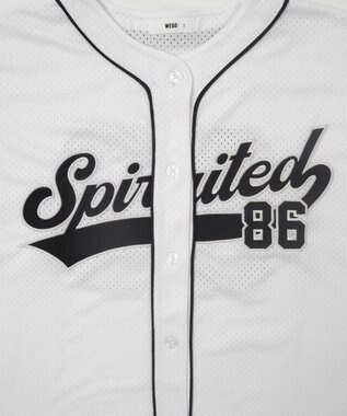 WEGO ベースボールメッシュビッグシャツ ホワイト