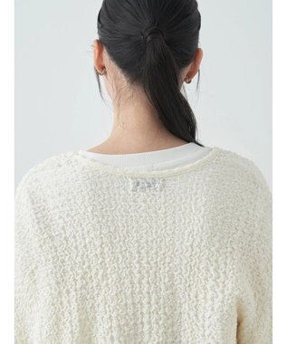 earth music&ecology ぽこぽこドロストカーディガン Ivory