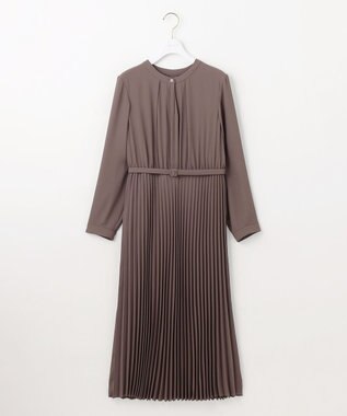 ANY SIS L 【洗える】ノーブルプリーツ ワンピース ブラウン