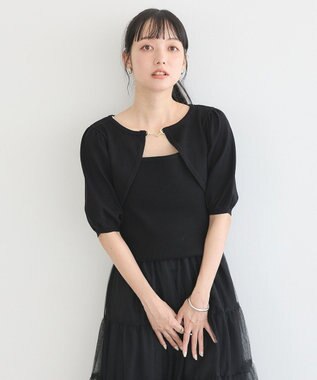 earth music&ecology ビット付きニットプルオーバー Black