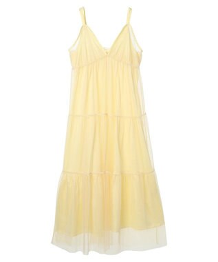 earth music&ecology ＳＥＴ２点ティアードペチドレス＋チュールワンピース Yellow