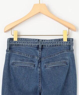 組曲 ライトデニム ベルト付きストレートパンツ インディゴネイビー系