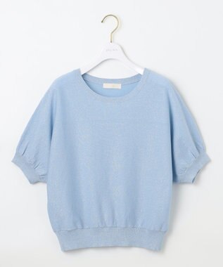 ANY SIS 【洗える】ドルマンスリーブラメ ニット ライトブルー