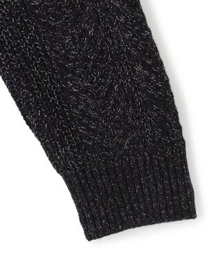 JOSEPH HOMME メランジヘリンボンストライプ　ケーブルニット ブラック系