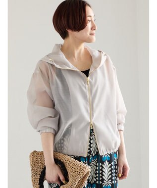 Te chichi ショートシアーフーディーブルゾン グレー