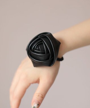 Green Parks ・ＨＡＬＦ　ＴＩＭＥ　フラワーヘアゴム Black