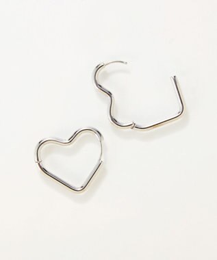Phoebe 【金属アレルギー対応】グロウハートフープワンタッチピアス　シルバー/ステンレス シルバー
