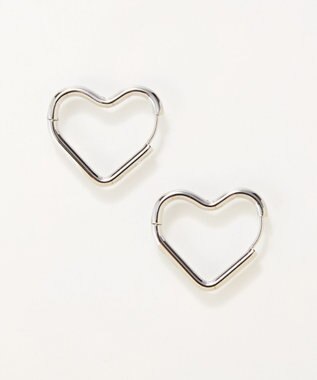 Phoebe 【金属アレルギー対応】グロウハートフープワンタッチピアス　シルバー/ステンレス シルバー