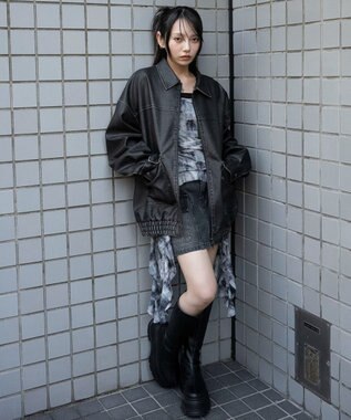 WEGO ヴィンテージライクPUジャケット ブラック