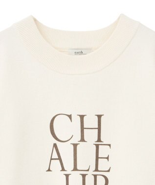 earth music&ecology 【洗濯機洗い可】スウェットライクロゴニットプルオーバー アイボリー