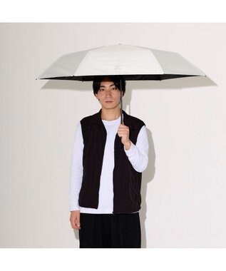 MOONBAT 【WEB限定】MIZUNO  (ミズノ) 無地 ロゴ 日傘 折りたたみ傘 パラソル 晴雨兼用 軽量 一級遮光  遮熱効果 遮光率100% UV遮蔽100% ホワイト